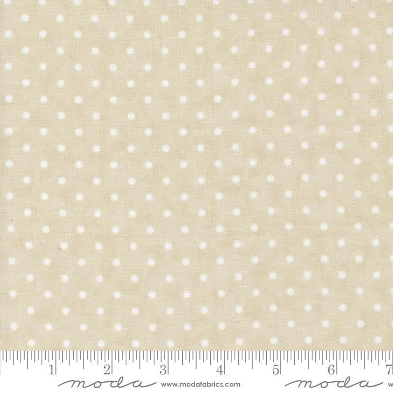 3 Sisters Favorites Vintage Linens - Perfect Dots - Taupe