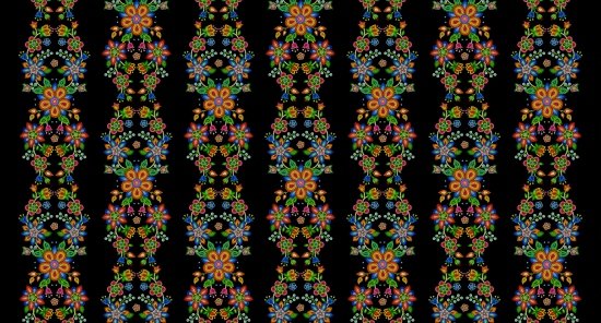 Tucson - Beaded Floral Stripe - Black