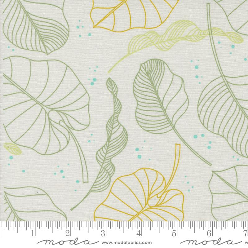 Olive You - Large Floral Leaf - Fog