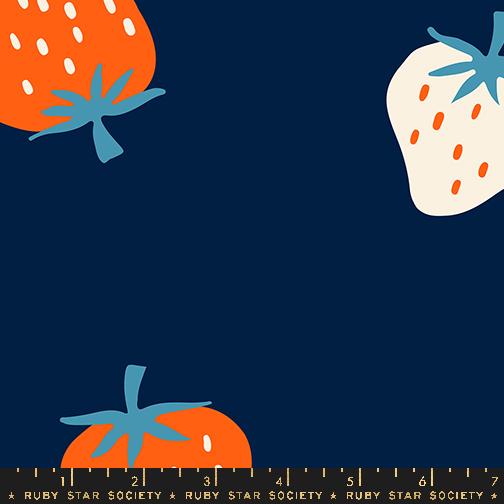 Strawberry and Friends 108" Wide Quilt Backing - Navy