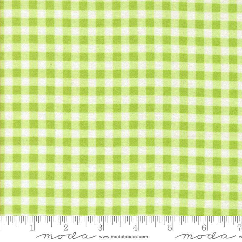Sherbet Sunshine Flannel - Gingham Check - Leaf
