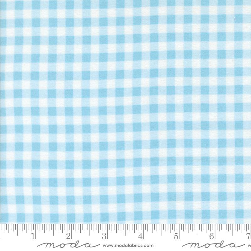 Sherbet Sunshine Flannel - Gingham Check - Sky