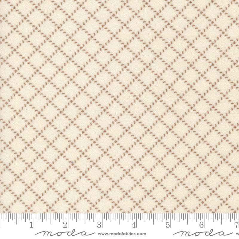 Prairie Gatherings Flannel - Stitched Grid - Porcelain