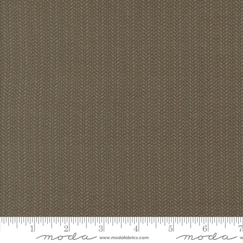 Prairie Gatherings Flannel - Herringbone Stripe - Brown
