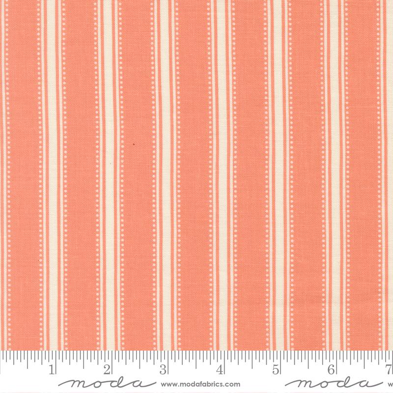 Sunbonnet - Dotted Stripe - Coral