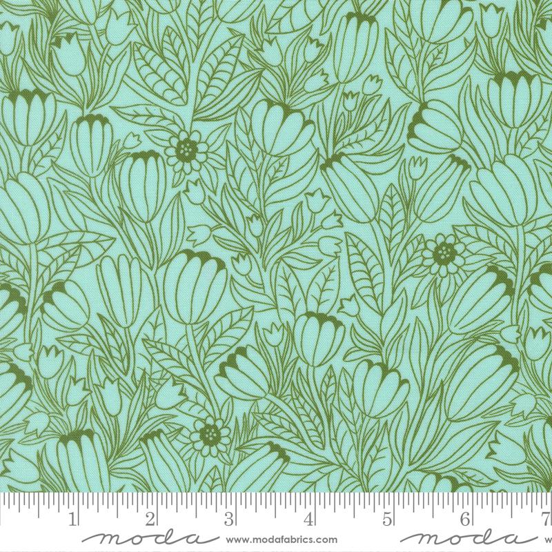 Floral Fondant - Tulip Lines - Sky