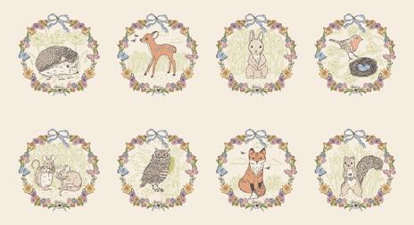 My Secret Garden - Animal 8 Square Panel - Cloud