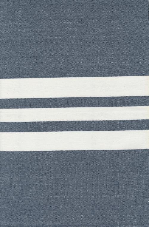 Vista Toweling White Centre Stripe on Indigo
