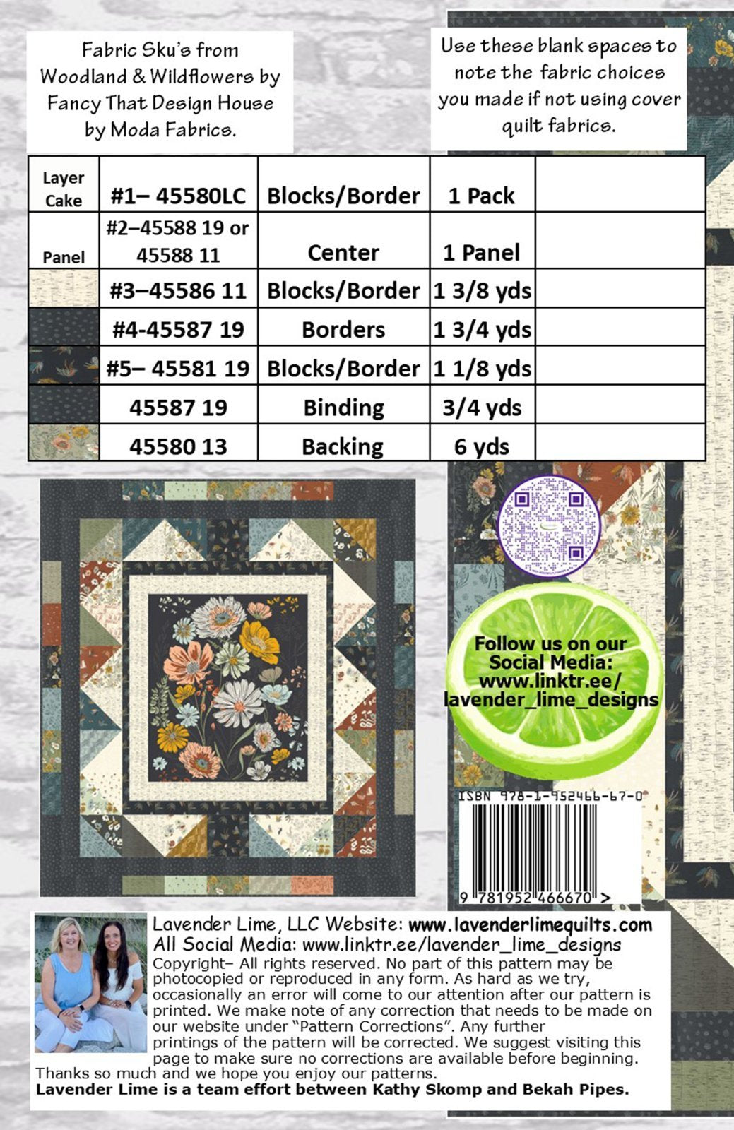 A Layer Cake and Panel Quilt Pattern by Lavender and Lime
