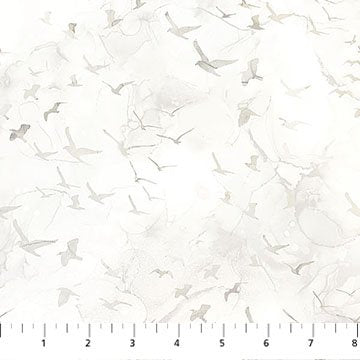 Misty Morning - Birds - White
