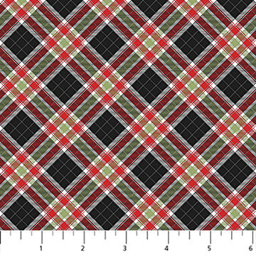 Home for Christmas - Plaid - Black