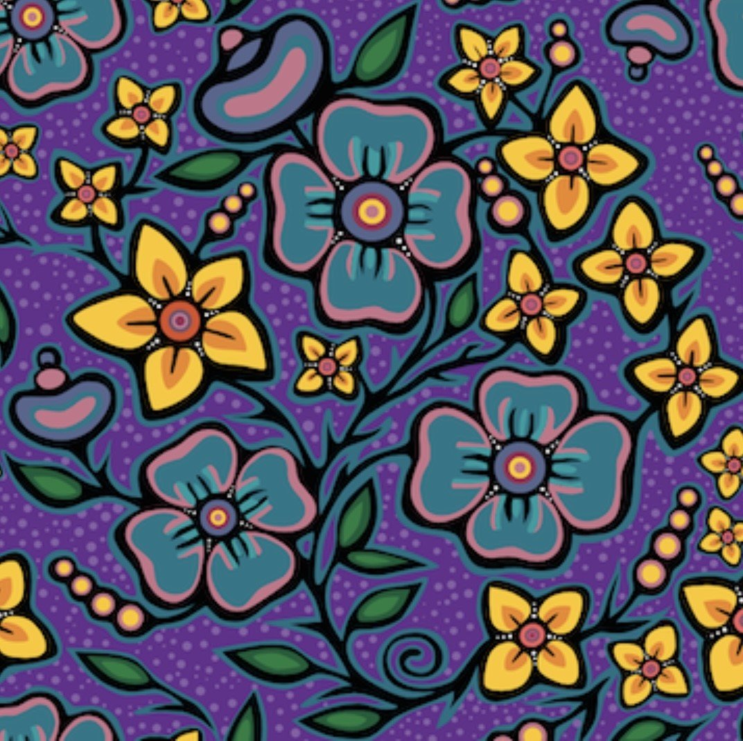 Ojibway Florals by Jackie Traverse - Purple