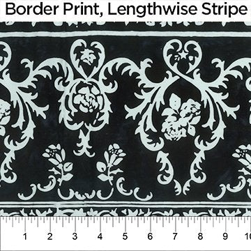 Rose Parade - Border Print - Black