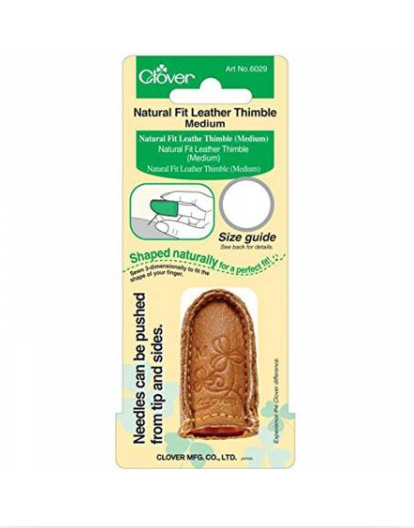 Clover Natural Fit Leather Thimble - Medium