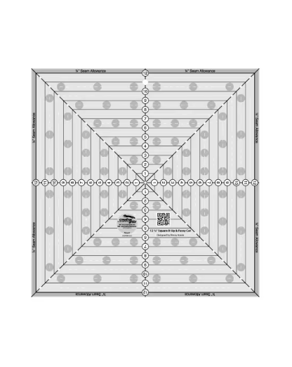 Creative Grids 12-1/2" Square It Up or Fussy Cut Square Quilt Ruler