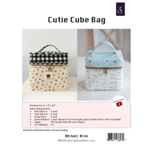 Cutie Cube Bag Pattern by Sewing Illustration