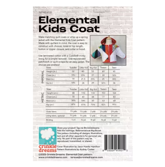 Elemental Kids Coat Pattern