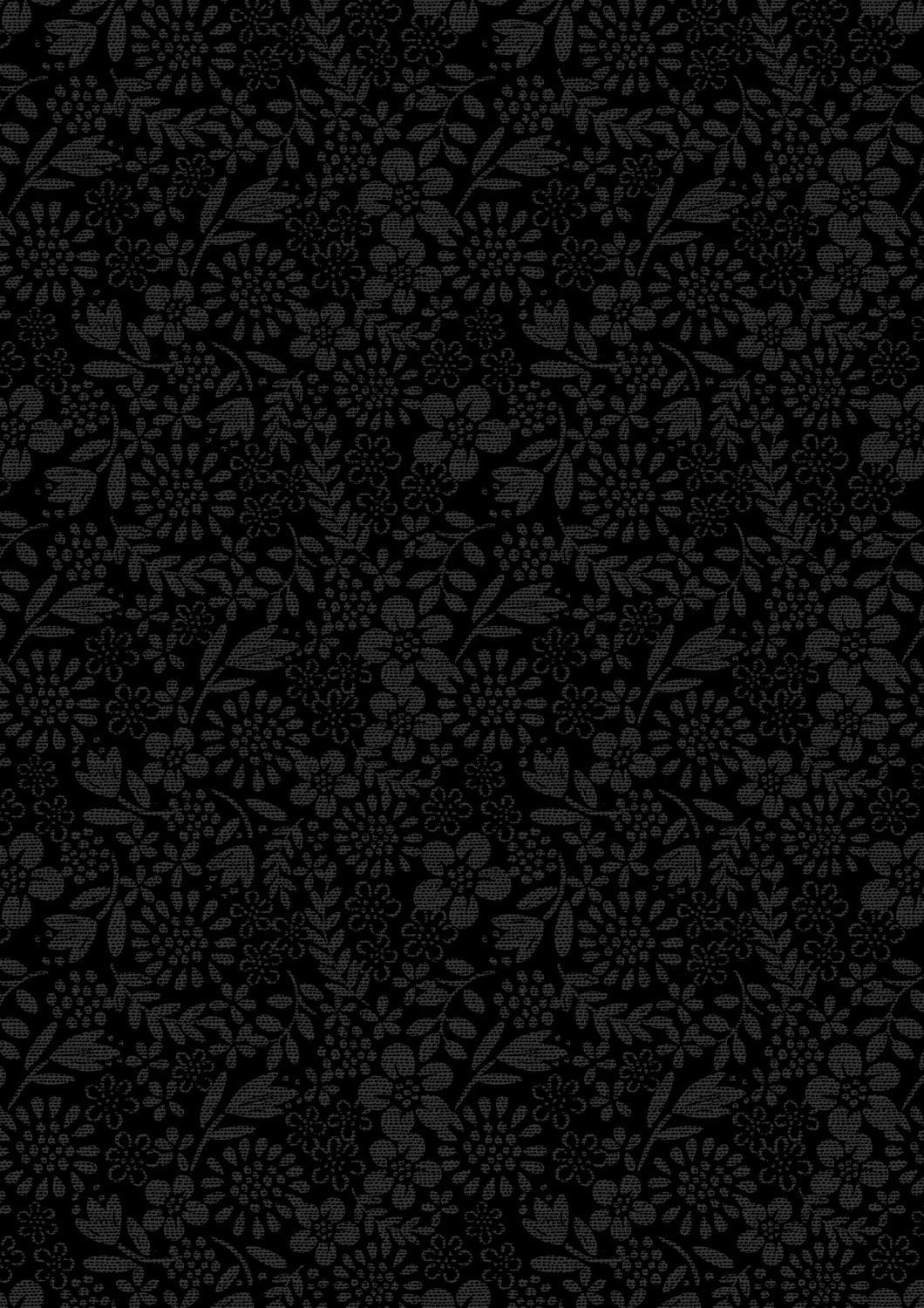 Tiny Tonals - Flower Garden - Black on Black