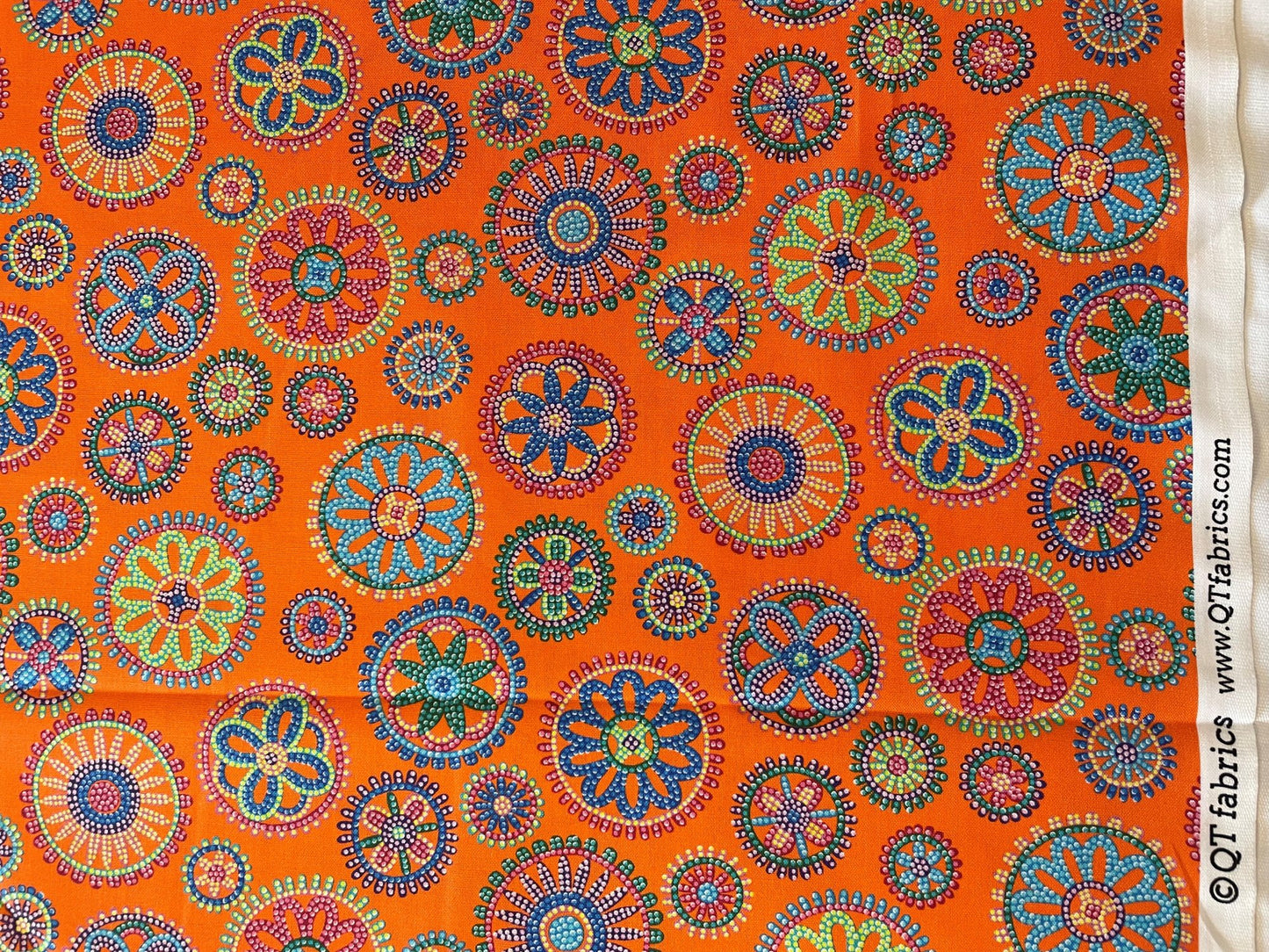 Beaded Blooms - Medallion - Orange