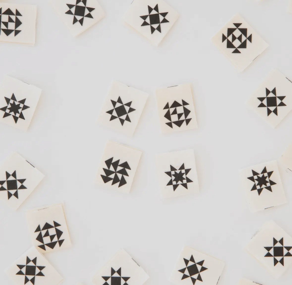 Black Quilt Block Multipack Organic Cotton Labels