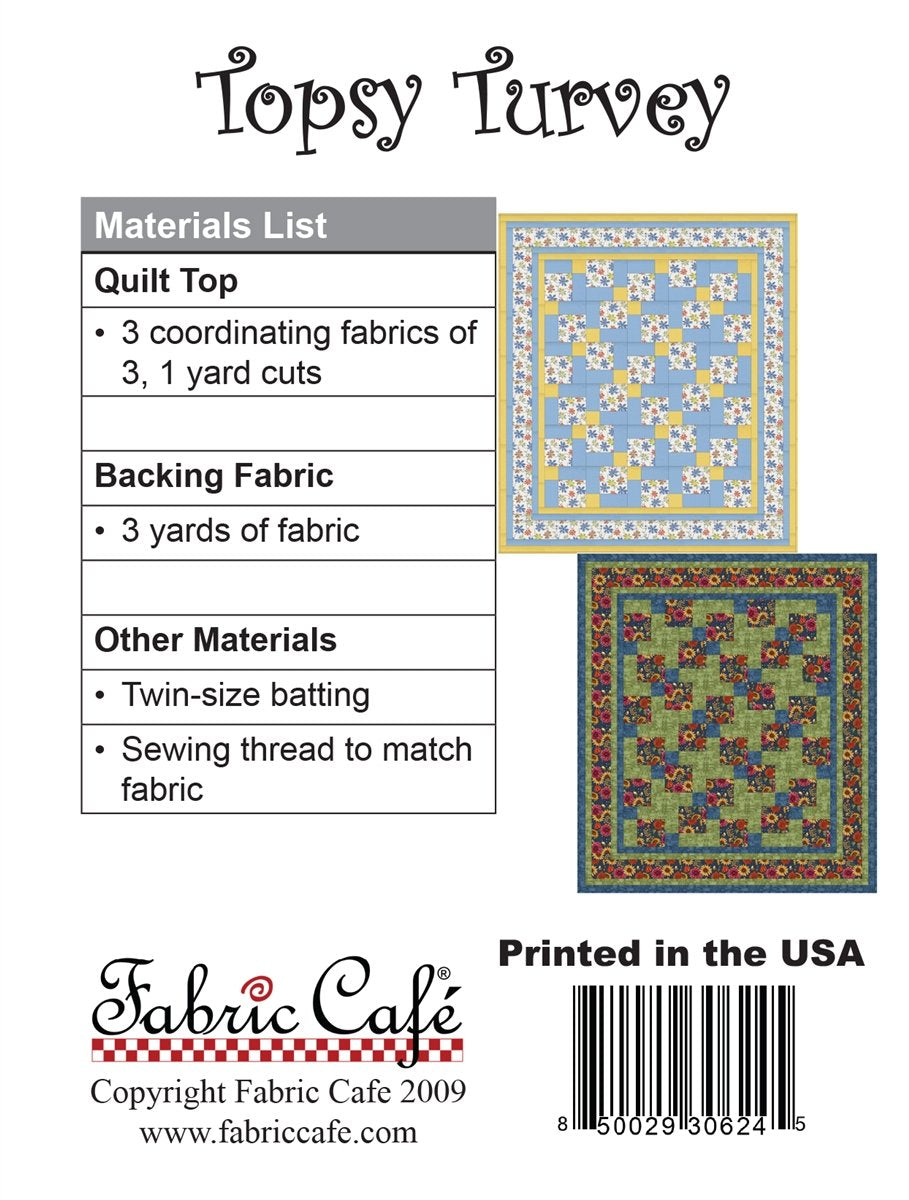 Topsy Turvey Quilt Pattern