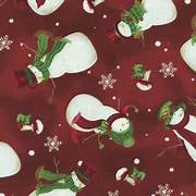 Woodland Snowmen - Tossed Snowmen - Red