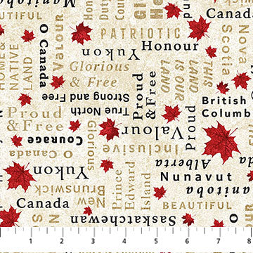Stonehenge Oh Canada 14 - Words - Beige Multi