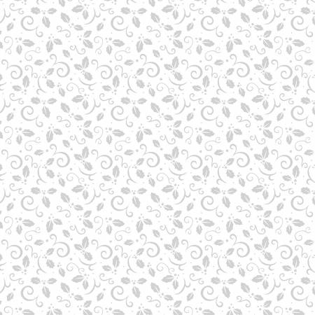 Essentials Stocking Stuffers - Holly and Scrolls - White on White