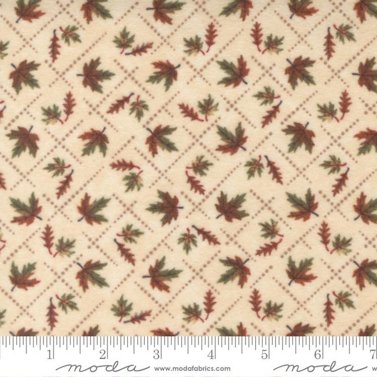 Fall Melody Flannel - Diamond Leaves - Cream
