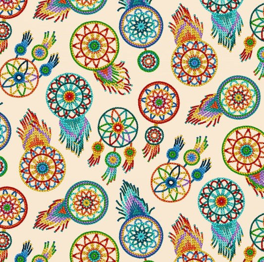Tucson - Beaded Dreamcatcher - Cream