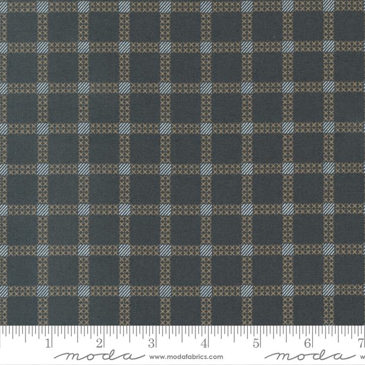 Dawn On The Prairie - Stitch Check and Plaid - Charcoal Night