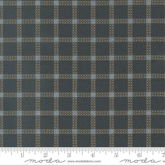 Dawn On The Prairie - Stitch Check and Plaid - Charcoal Night