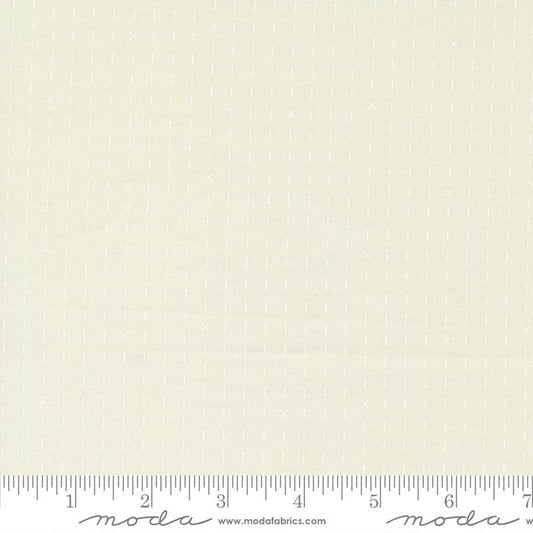 Evermore - Hand Stitched Stripe - Lace White