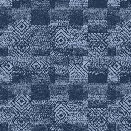 Lake Retreat - Diamond Patchwork Texture - Navy