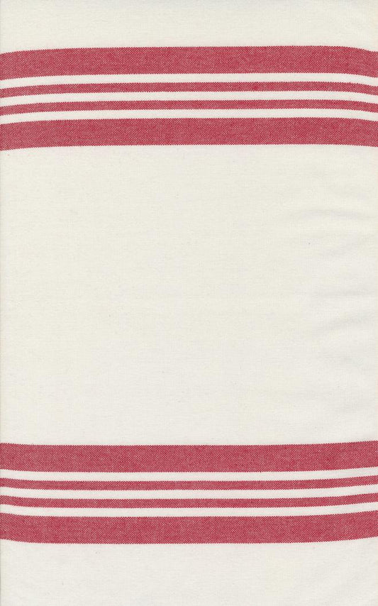 Panache Toweling - White with Red Stripe 332