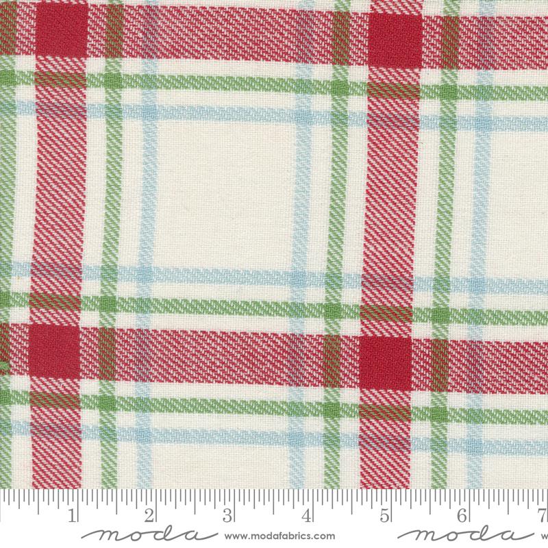Classic Retro Holiday Toweling - Natural Plaid