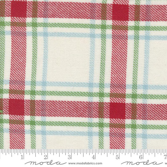 Classic Retro Holiday Toweling - Natural Plaid