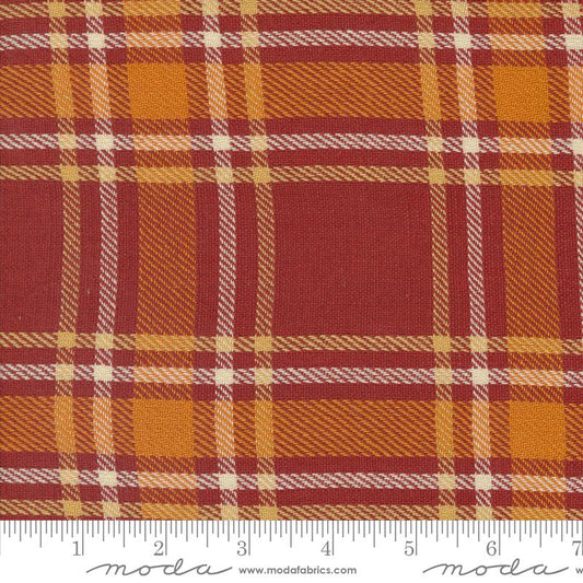 Classic Retro Holiday Toweling - Rust Harvest Plaid
