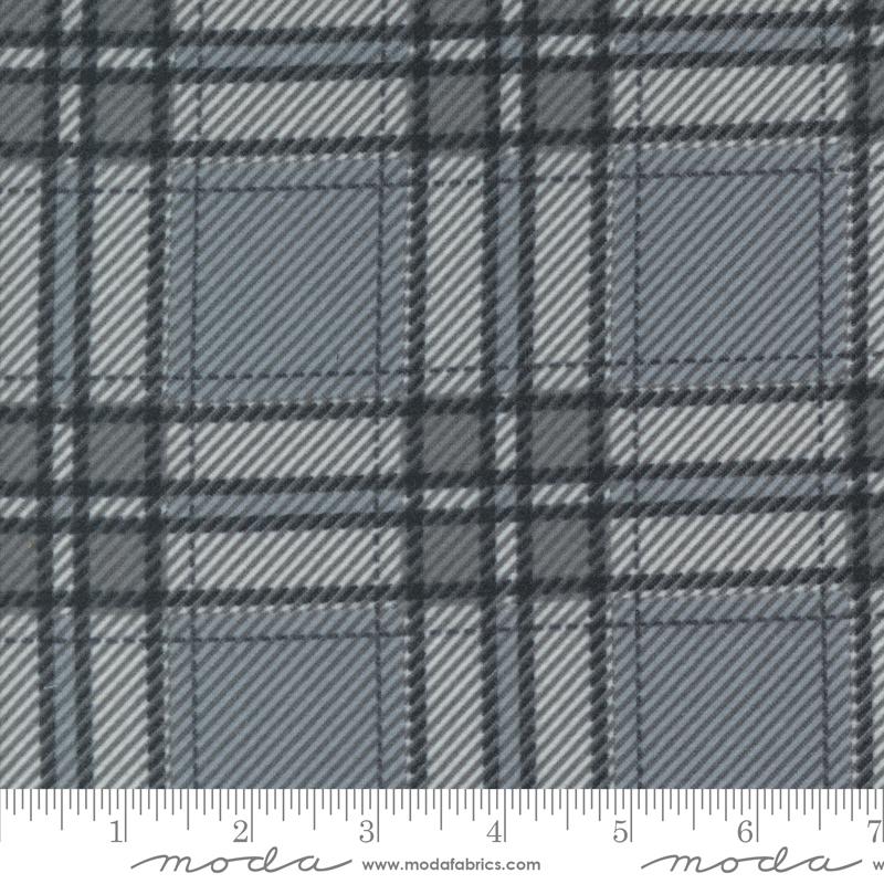 Farmhouse Flannel III - Moose Plaid - Pewter
