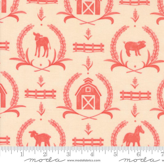 Willows Farm - Farm Yard Damask - Blush