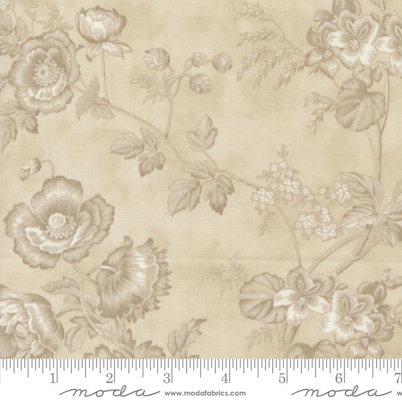3 Sisters Favorites Vintage Linens - Floral - Taupe