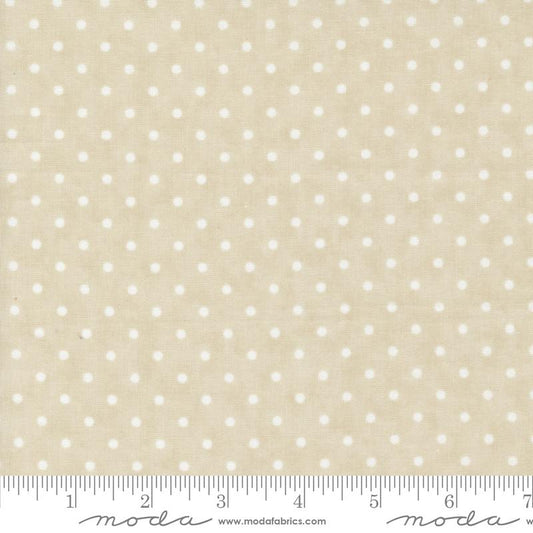 3 Sisters Favorites Vintage Linens - Perfect Dots - Taupe