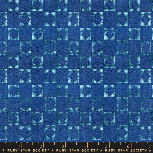 Warp Weft Ooh Lucky - Star Patchwork - Blue Bell