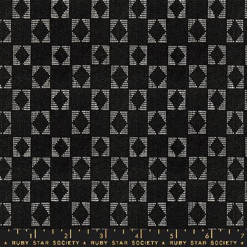 Warp Weft Ooh Lucky - Star Patchwork - Soft Black