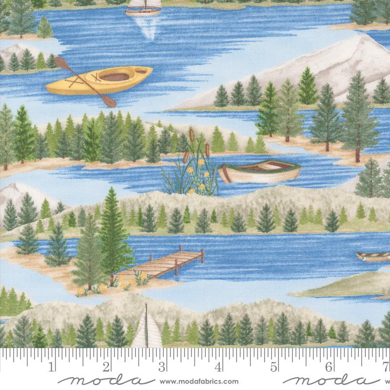 On Lake Time - Lake Landscape - Sky Blue