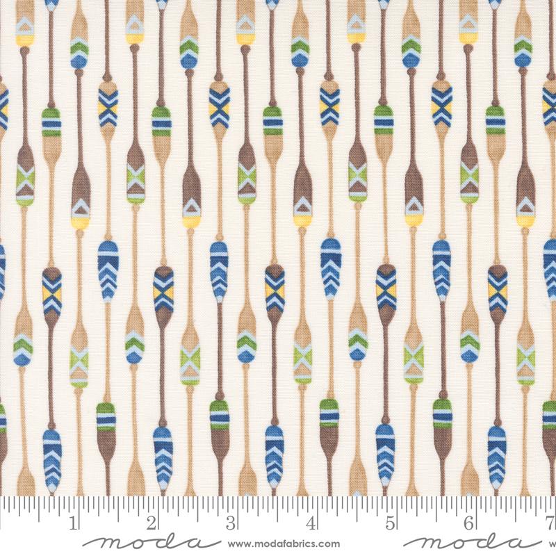 On Lake Time - Patterned Paddles - Cloud White