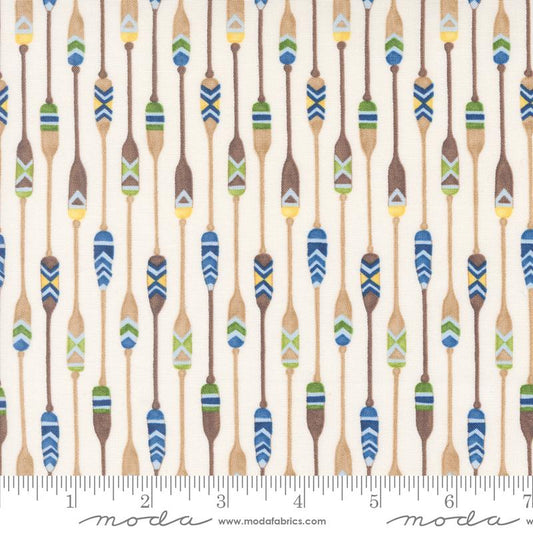 On Lake Time - Patterned Paddles - Cloud White
