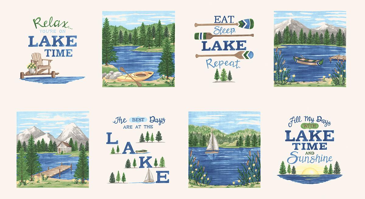 On Lake Time - Panel - Cloud White
