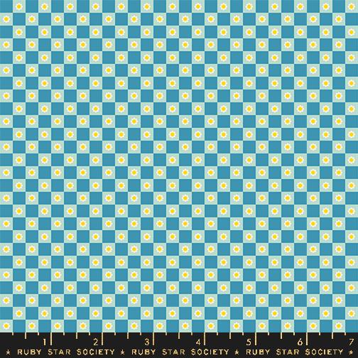Animal Animal - Flower Check - Vintage Blue