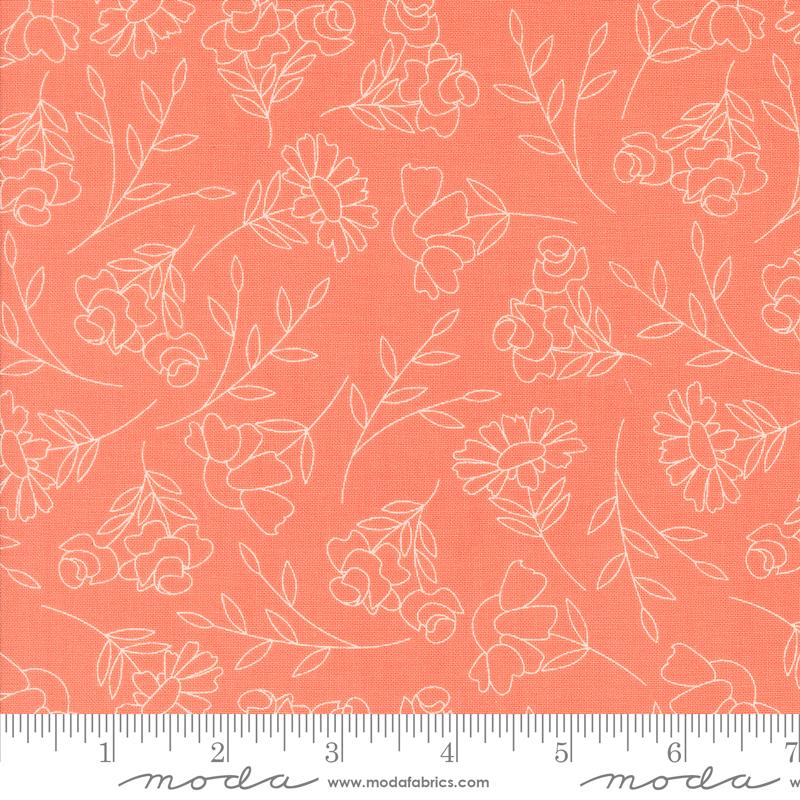 Abloom - Spring Sketch Floral - Coral